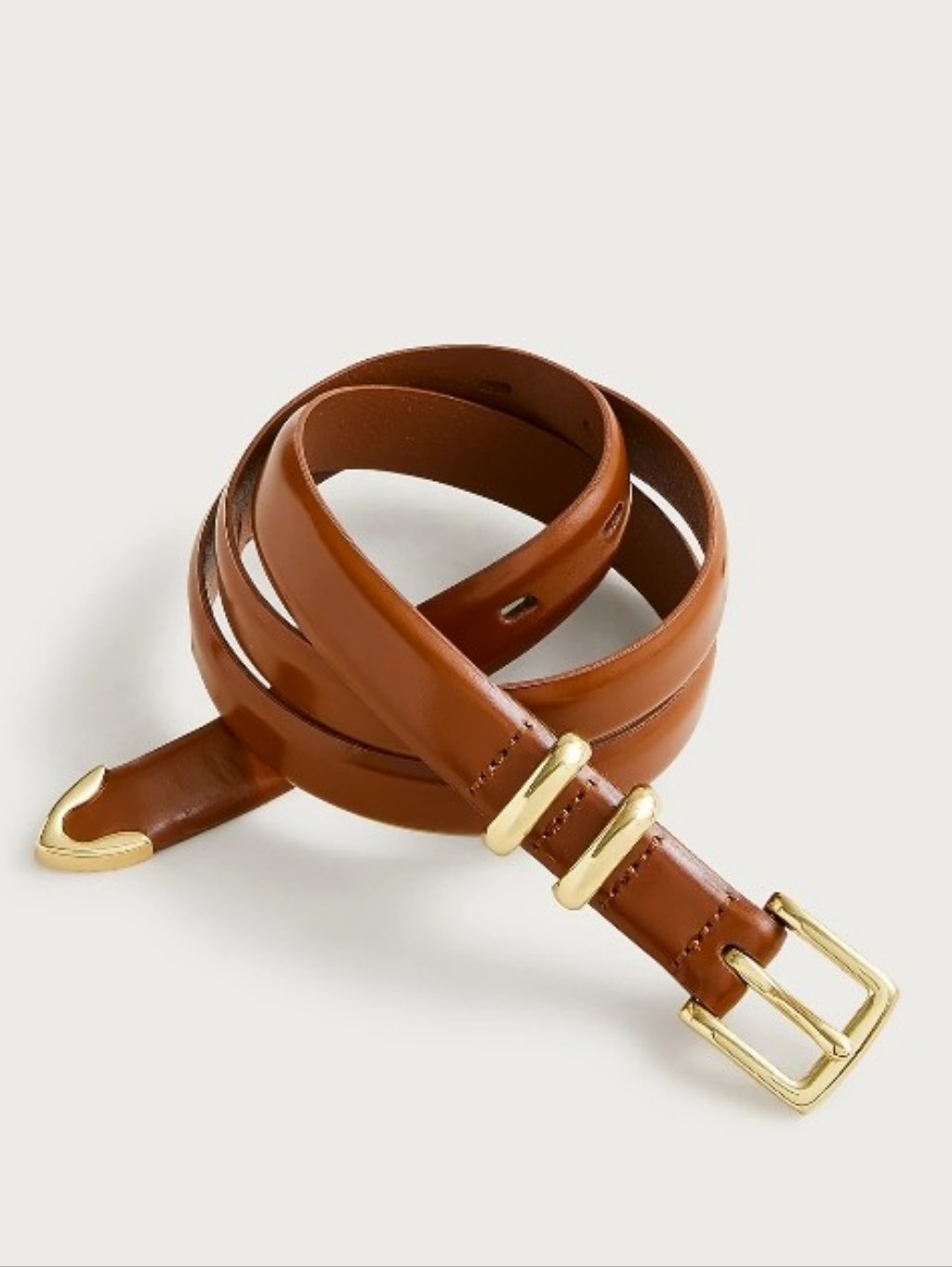 J. Crew Thin Spazzolato Italian Leather Belt - Glazed Pecan
